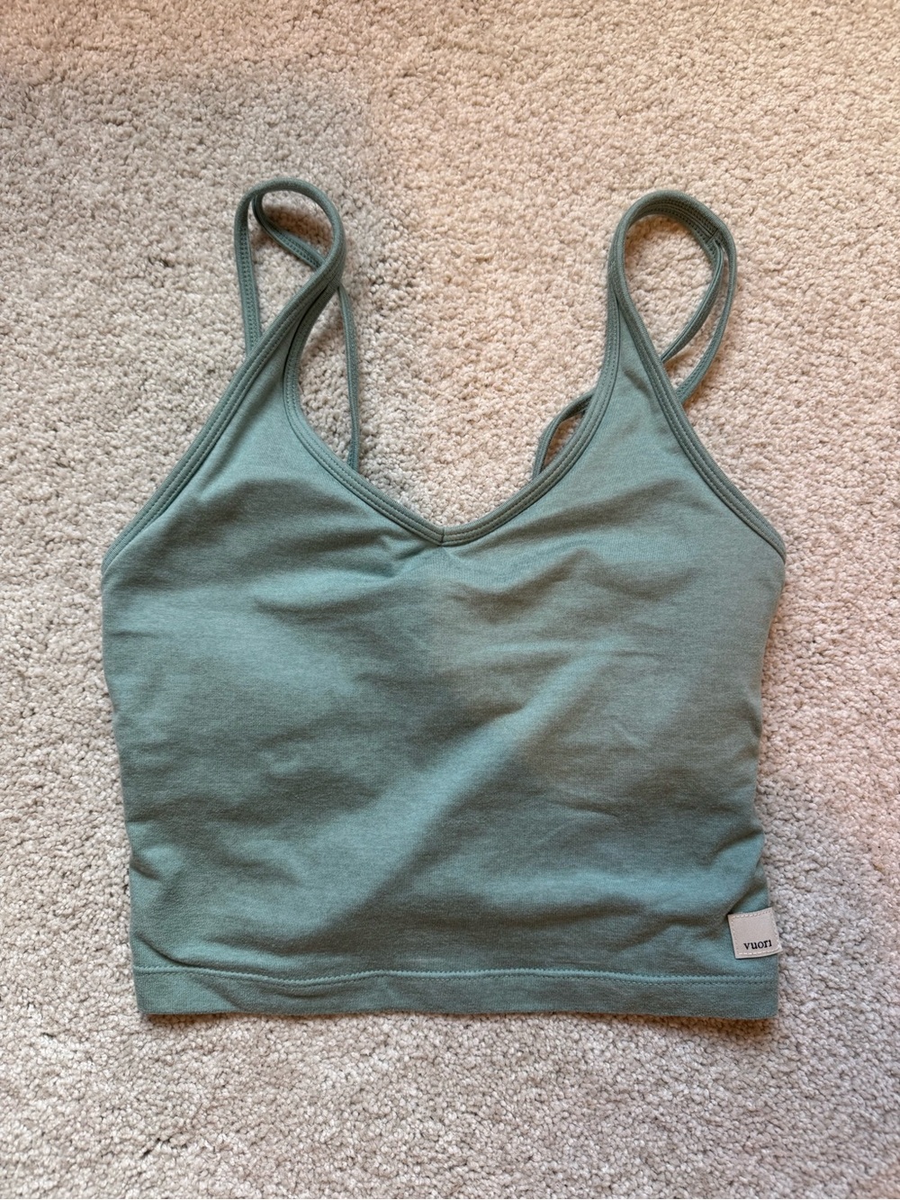 Vuori Sage Green Cropped Tank Top